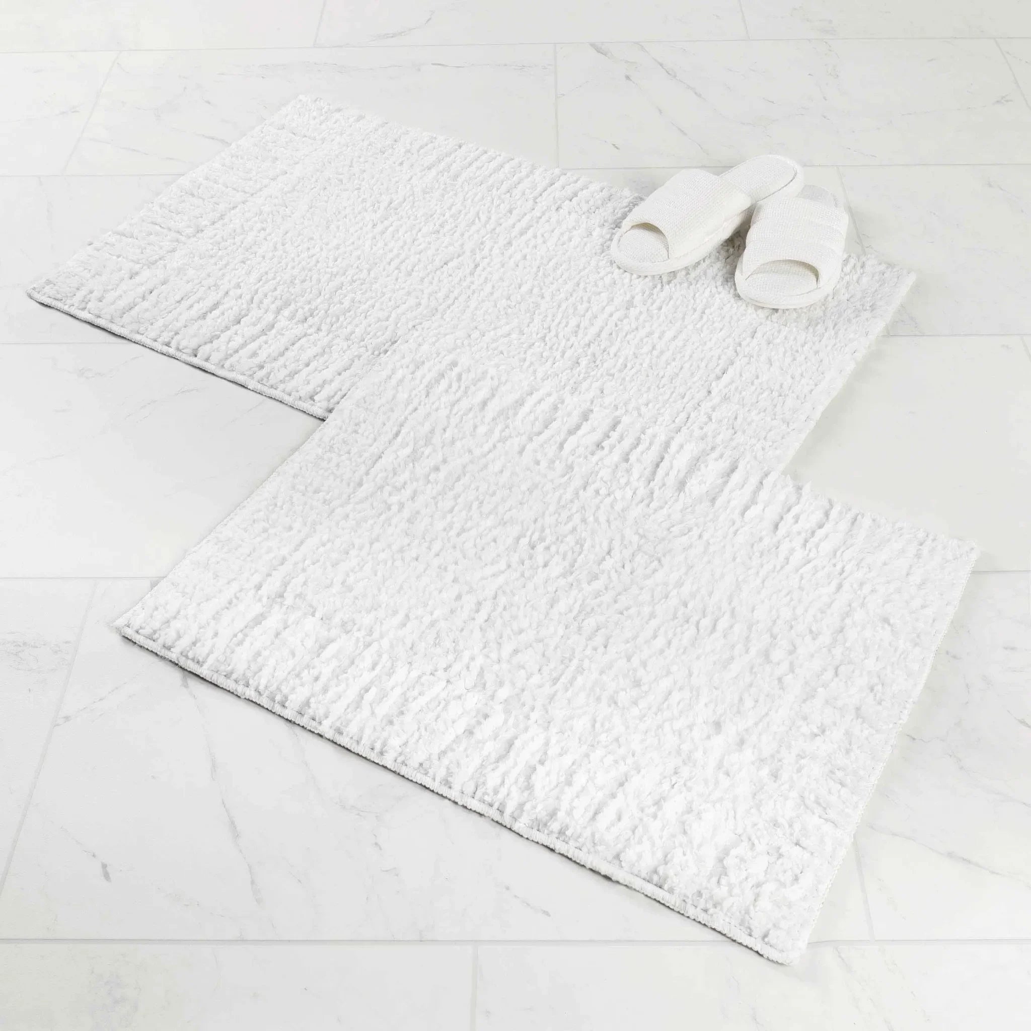 Inaya Modern Striped Tufted Shag Machine Washable Bath Rugs, Set of 2 - Bath Rugs by Superior Brand