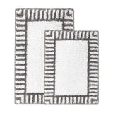 Inaya Modern Striped Tufted Shag Machine Washable Bath Rugs, Set of 2 - Bath Rugs by Superior Brand