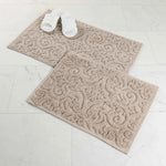 Venere Floral Scroll Textured Machine Washable Bath Rugs, Set of 2 - Bath Rugs by Superior Brand
