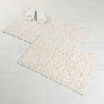 Venere Floral Scroll Textured Machine Washable Bath Rugs, Set of 2 - Bath Rugs by Superior Brand