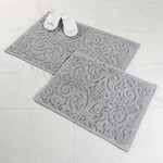 Venere Floral Scroll Textured Machine Washable Bath Rugs, Set of 2 - Bath Rugs by Superior Brand