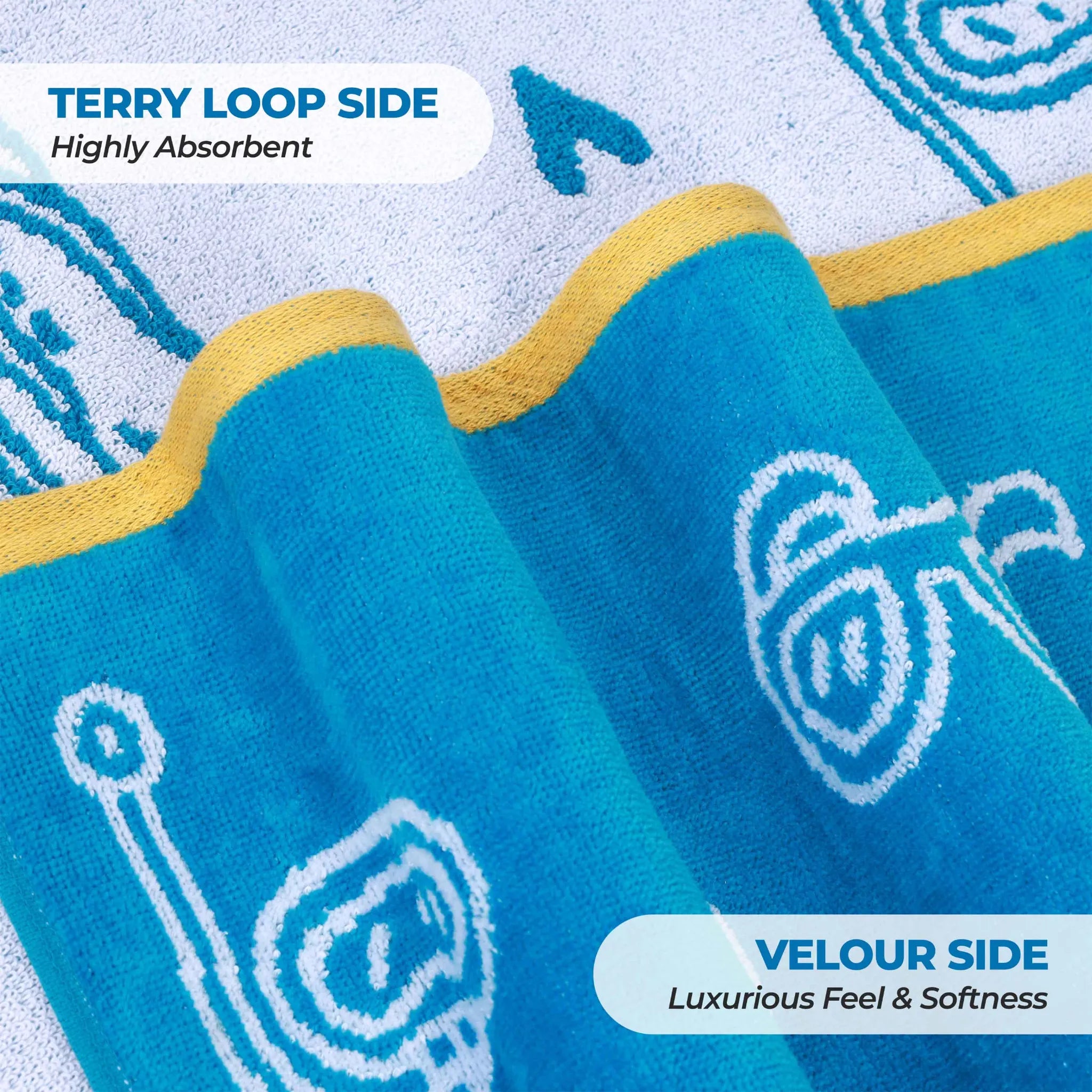 Bahama Cotton Fuzzy Velour Terry Large Oversized Beach Towel - Beach Towel by Superior Brand