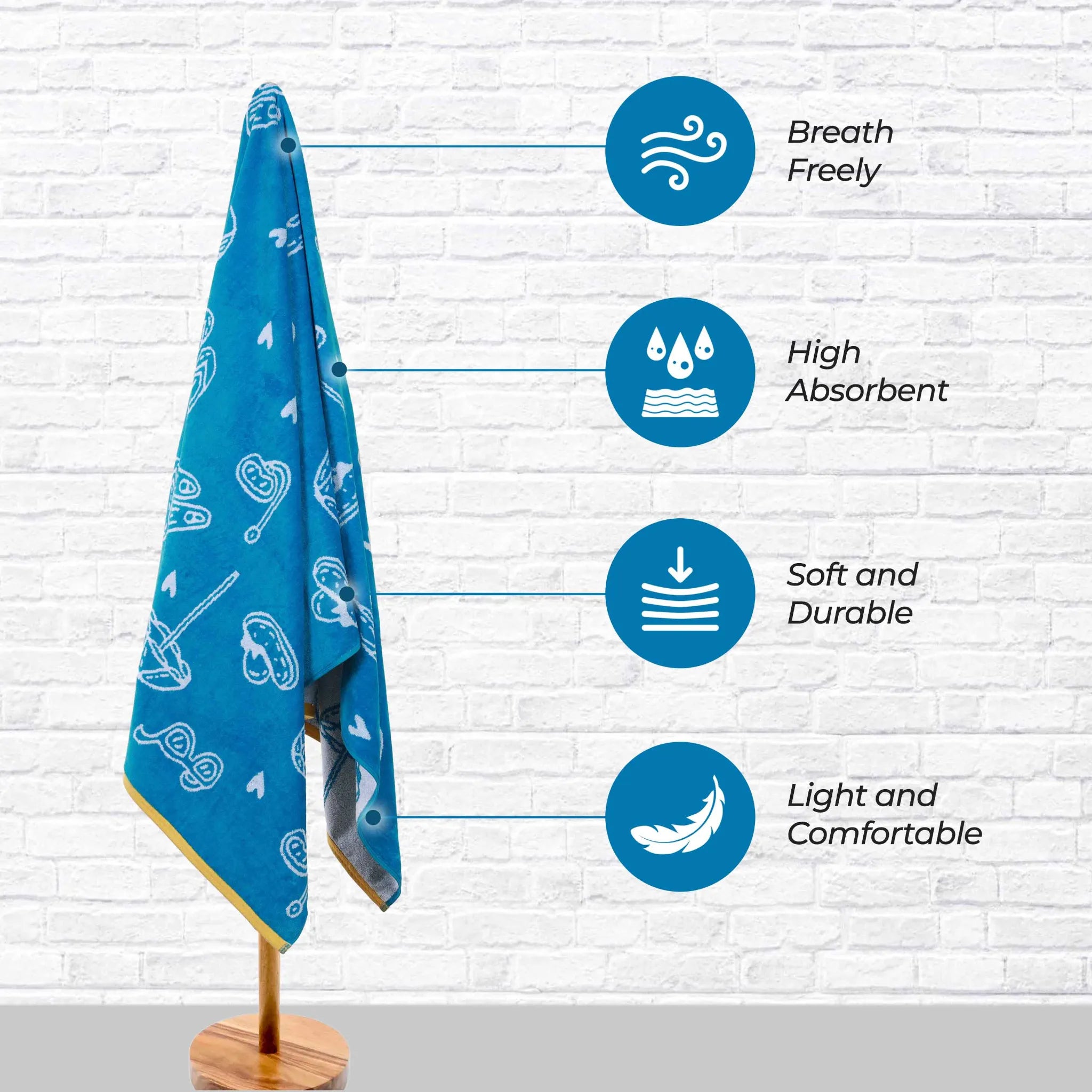 Bahama Cotton Fuzzy Velour Terry Large Oversized Beach Towel - Beach Towel by Superior Brand