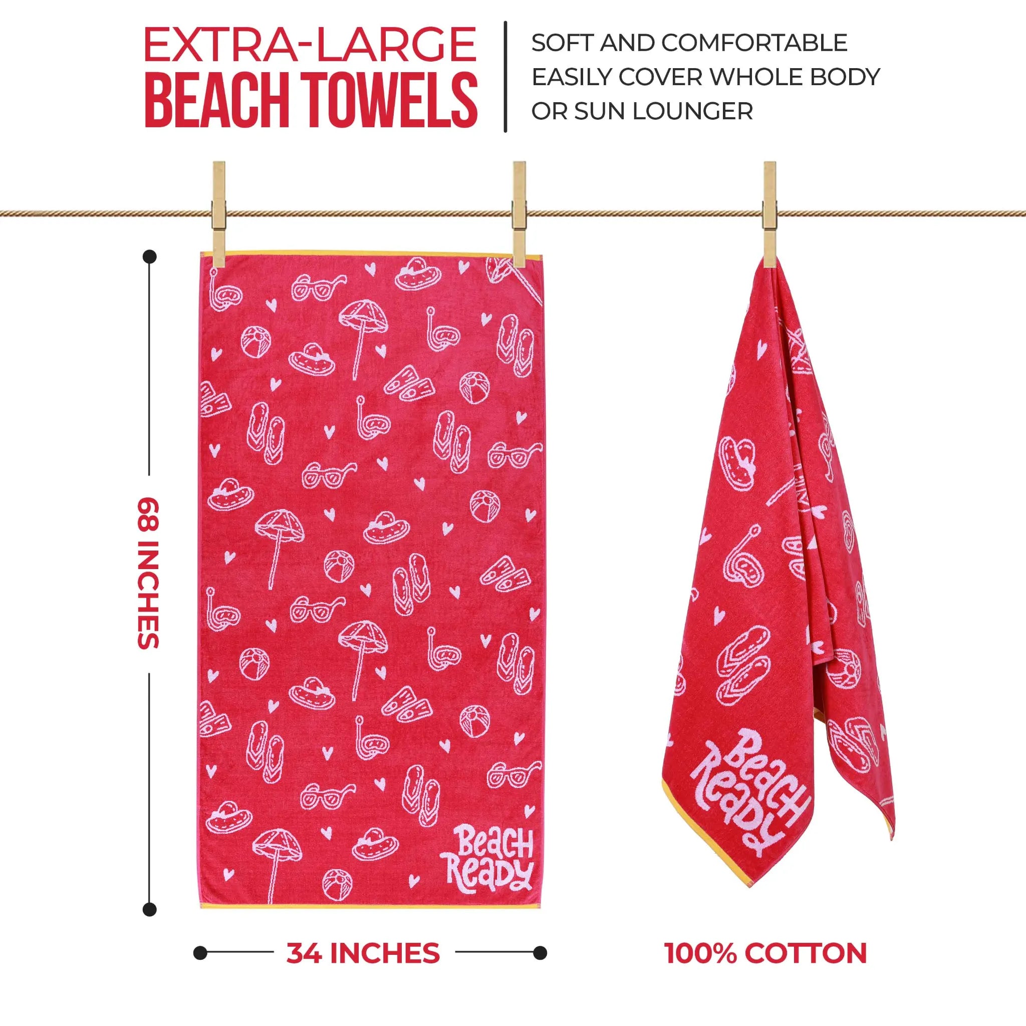 Bahama Cotton Fuzzy Velour Terry Large Oversized Beach Towel - Beach Towel by Superior Brand