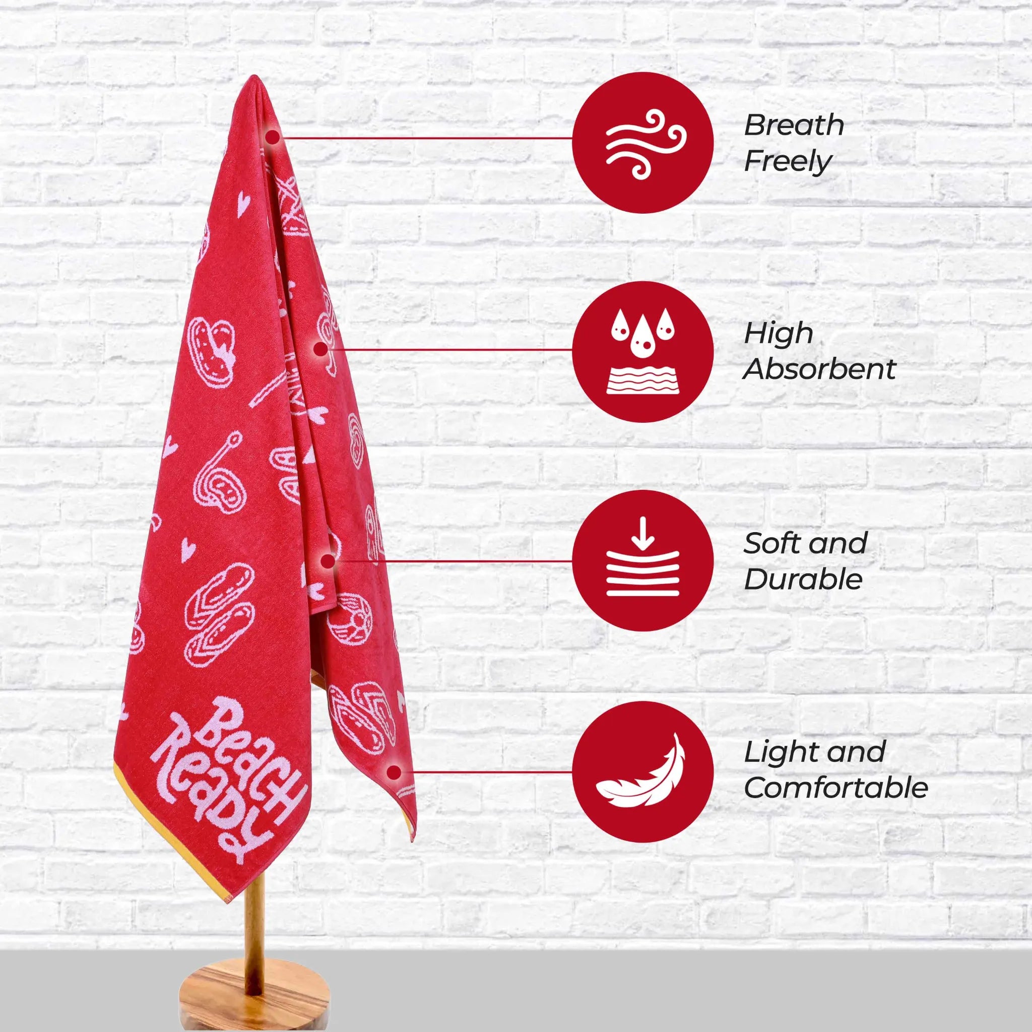Bahama Cotton Fuzzy Velour Terry Large Oversized Beach Towel - Beach Towel by Superior Brand