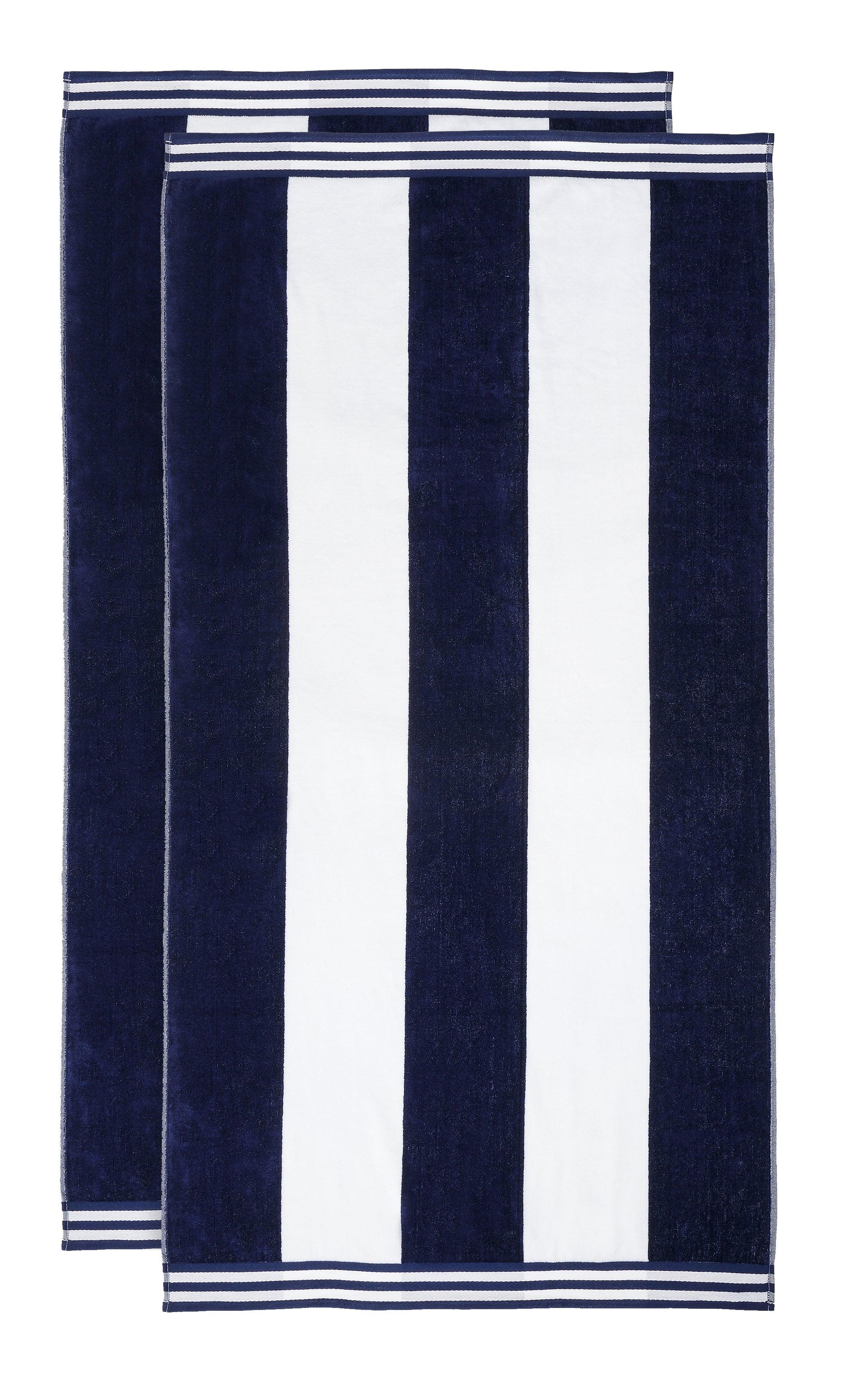 Cabana Stripe Oversized Cotton Beach Towel Set of 2, 4, or 6 Piece - Beach Towel by Superior Brand