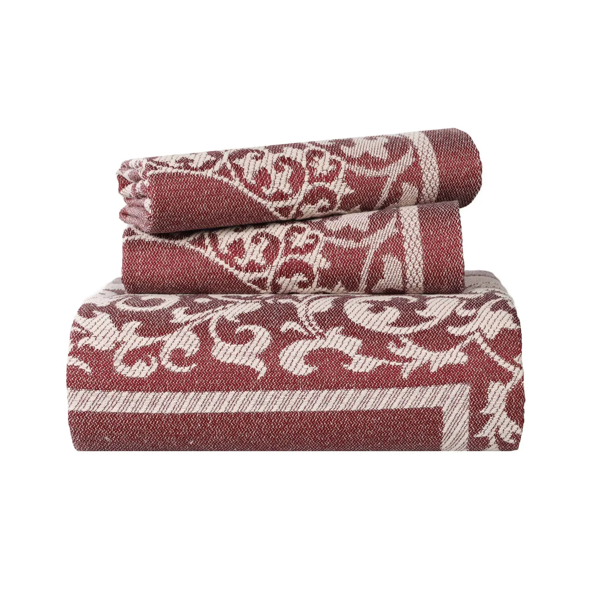 Lightweight Cotton Bedspread Set 3-Piece Lyron Floral Scroll Jacquard - Bedspread by Superior Brand