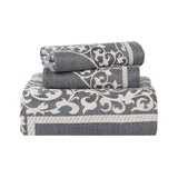 Lightweight Cotton Bedspread Set 3-Piece Lyron Floral Scroll Jacquard - Bedspread by Superior Brand