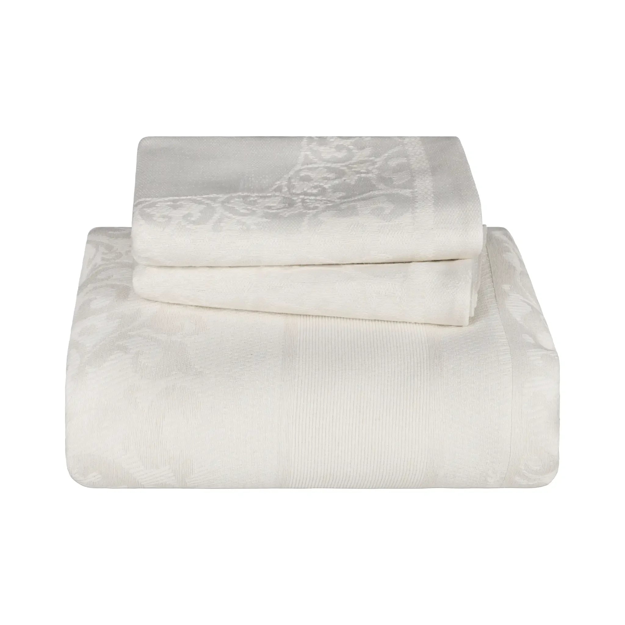 Lightweight Cotton Bedspread Set 3-Piece Lyron Floral Scroll Jacquard - Bedspread by Superior Brand