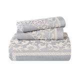 Lightweight Cotton Bedspread Set 3-Piece Lyron Floral Scroll Jacquard - Bedspread by Superior Brand