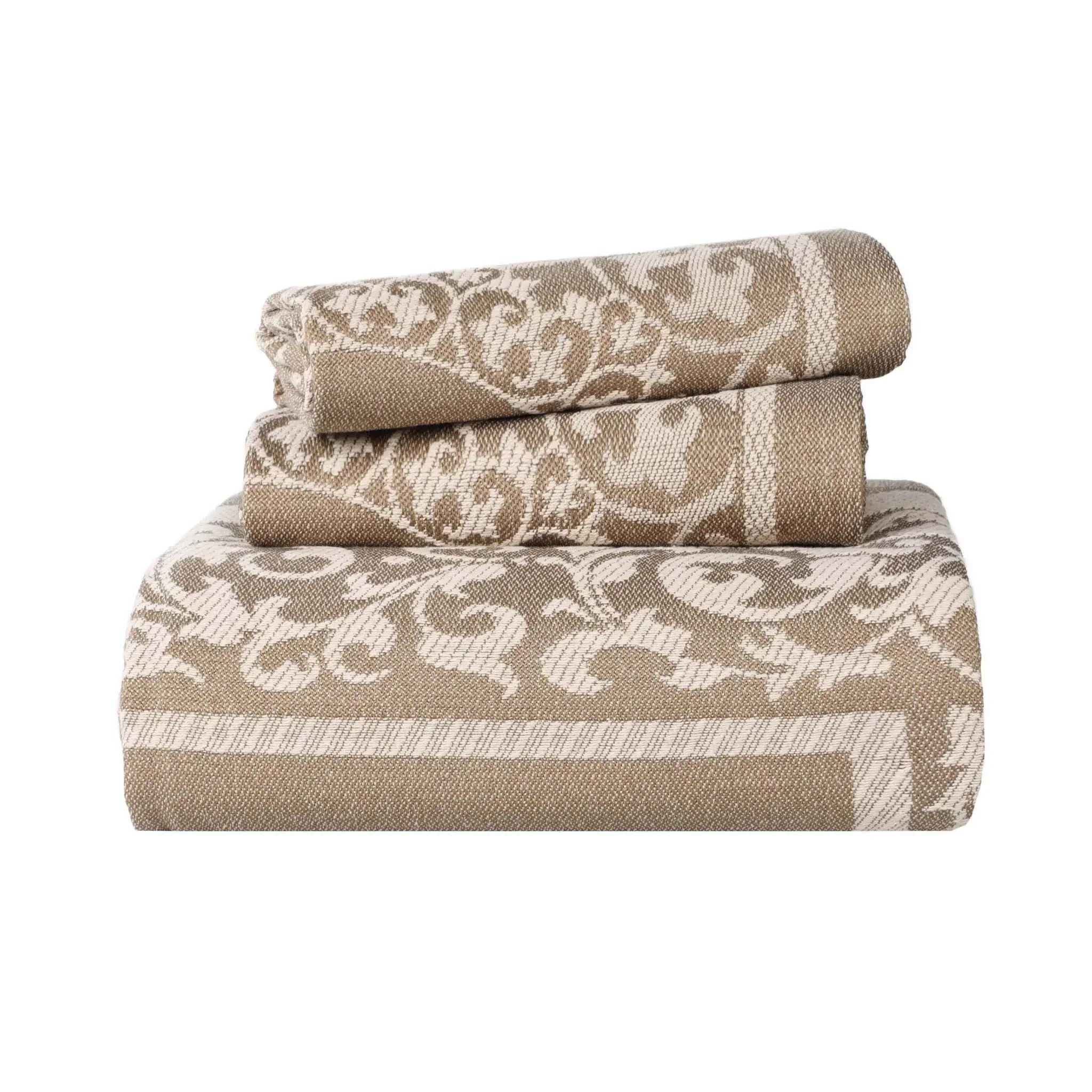 Lightweight Cotton Bedspread Set 3-Piece Lyron Floral Scroll Jacquard - Bedspread by Superior Brand