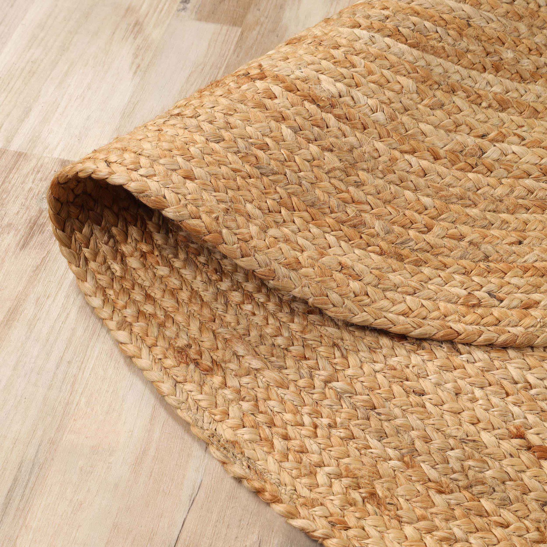 Handwoven Braided Jute Modern Farmhouse Reversible Indoor Area Rug