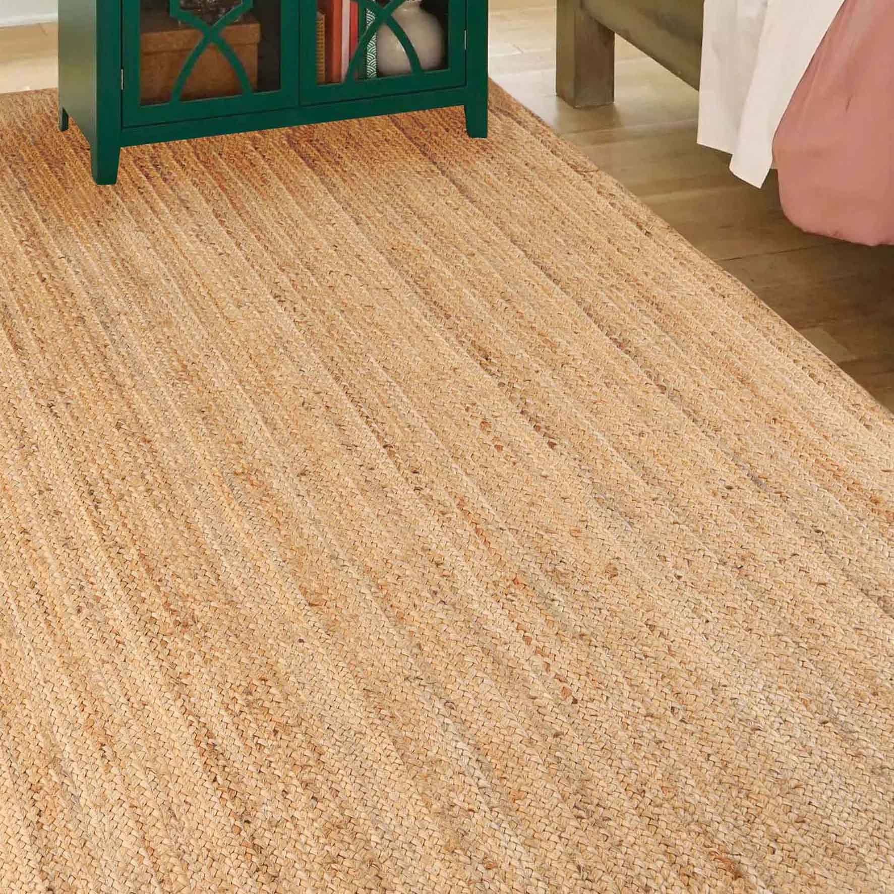 Handwoven Braided Jute Modern Farmhouse Reversible Indoor Area Rug