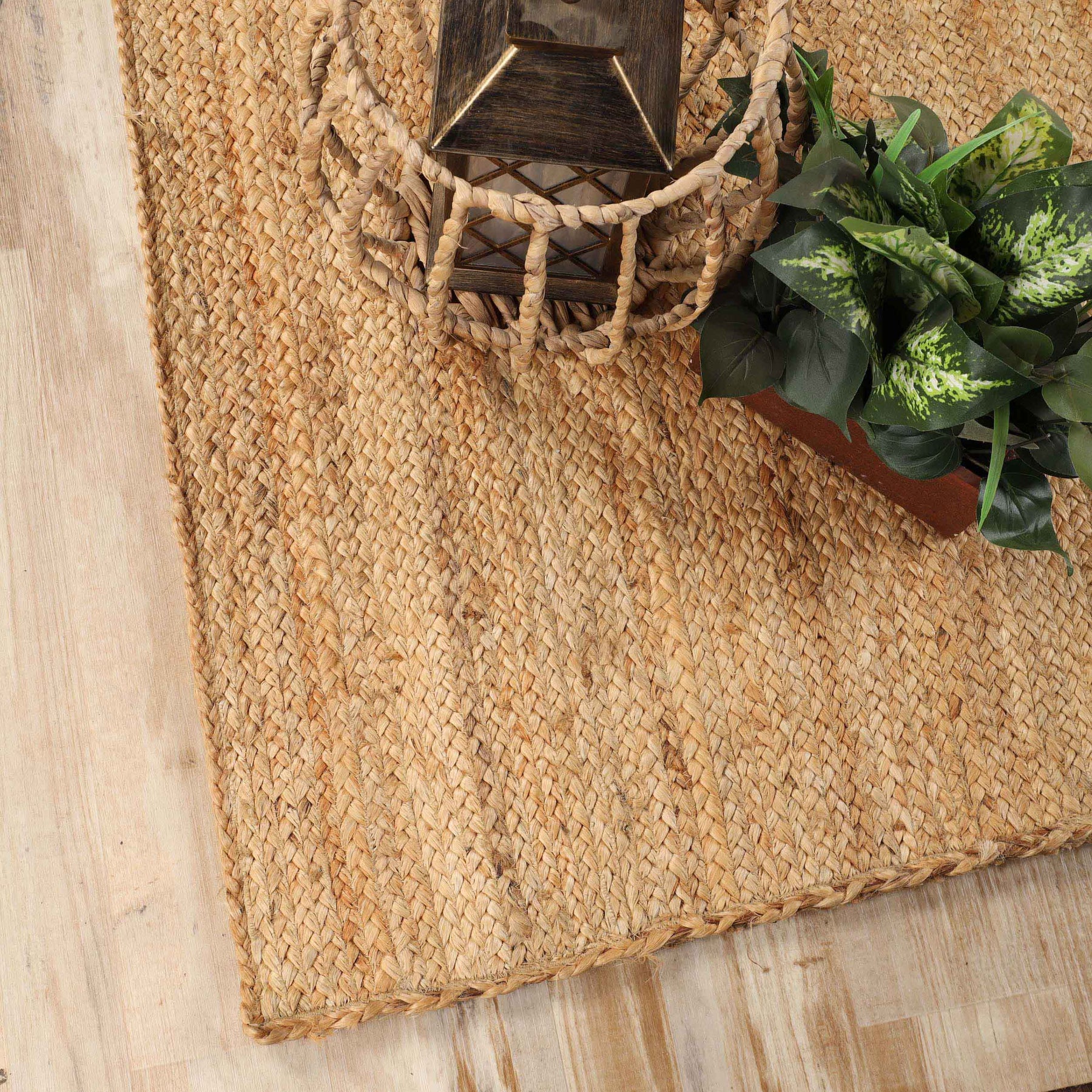 Handwoven Braided Jute Modern Farmhouse Reversible Indoor Area Rug