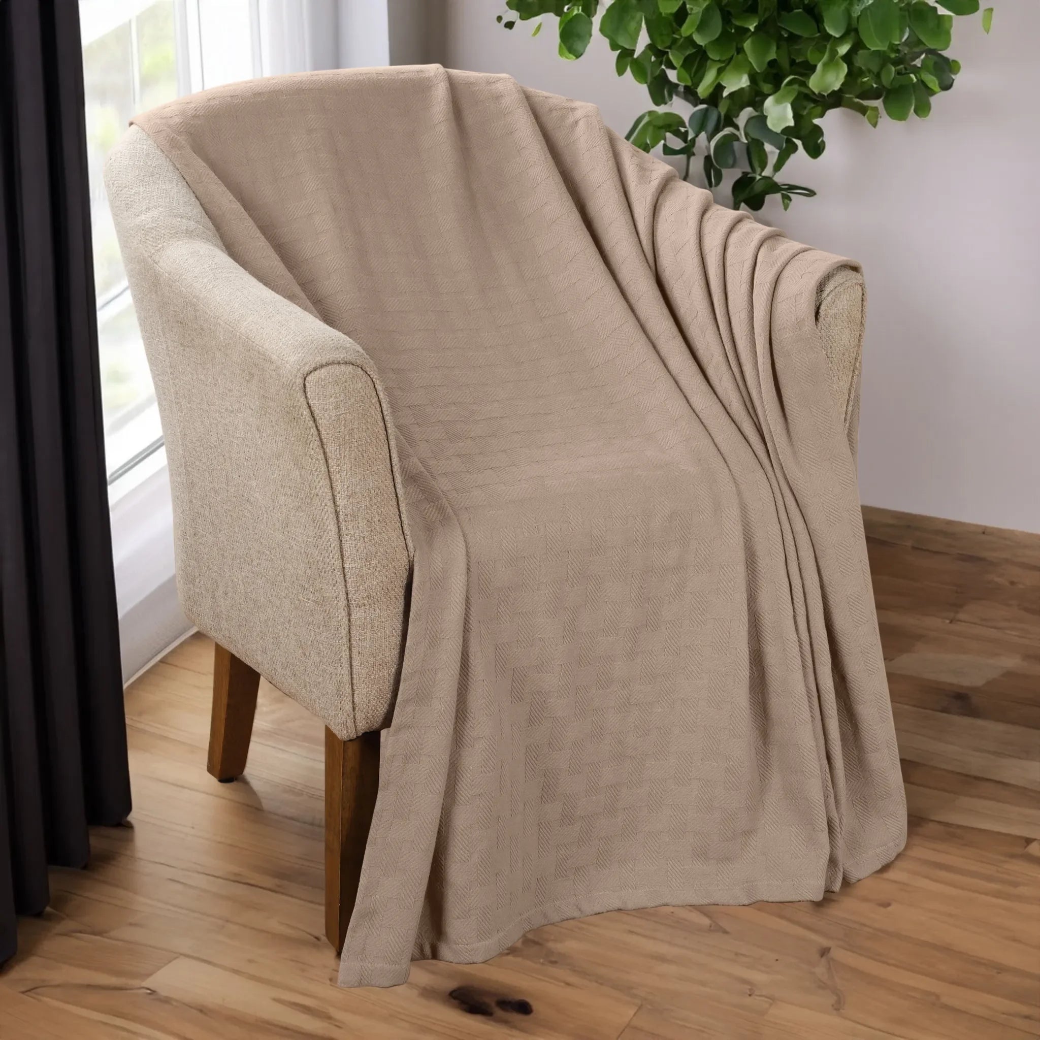 100% Cotton Thermal Blanket – Basketweave All-Season, Lightweight & Breathable - Blanket by Superior Brand