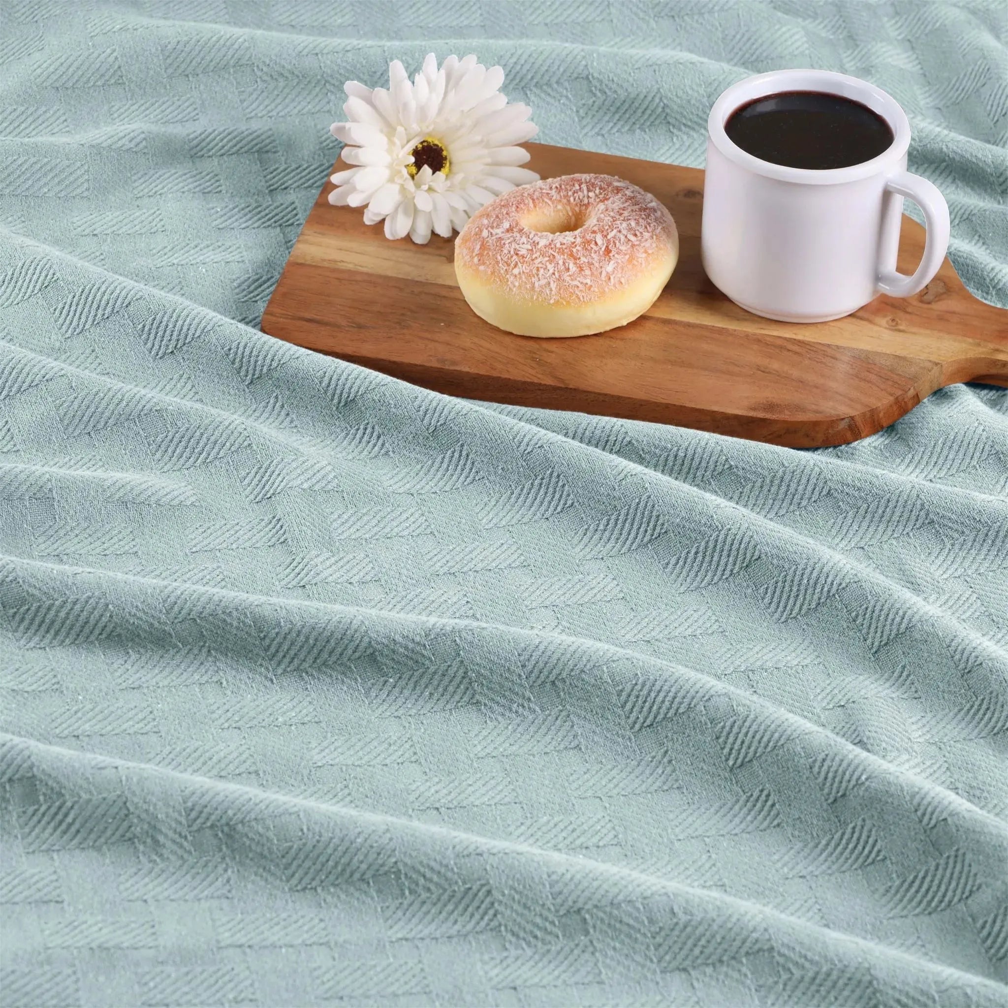 Basketweave Classic Farmhouse All-Season Cotton Blanket - Blanket by Superior