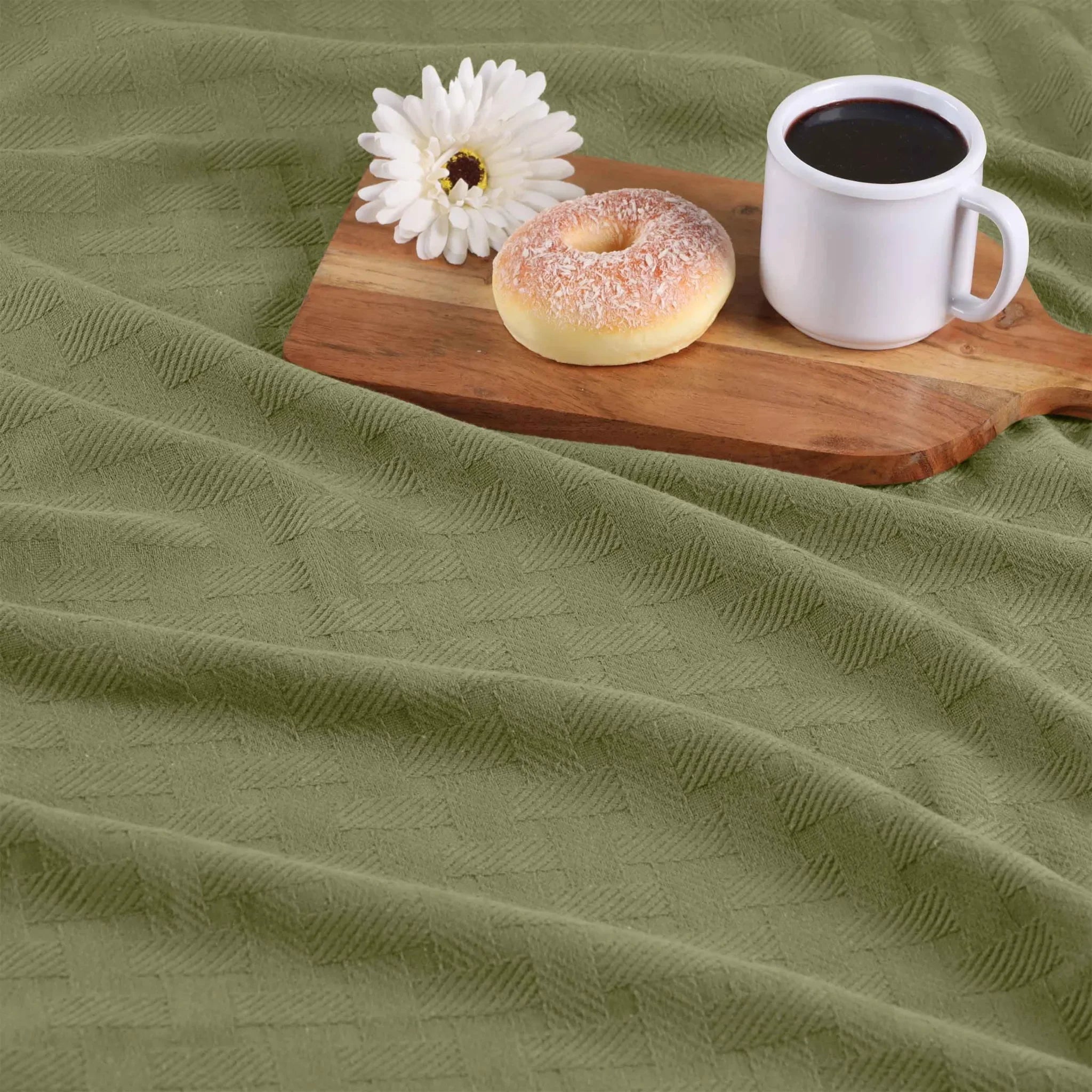 100% Cotton Thermal Blanket – Basketweave All-Season, Lightweight & Breathable - Blanket by Superior Brand