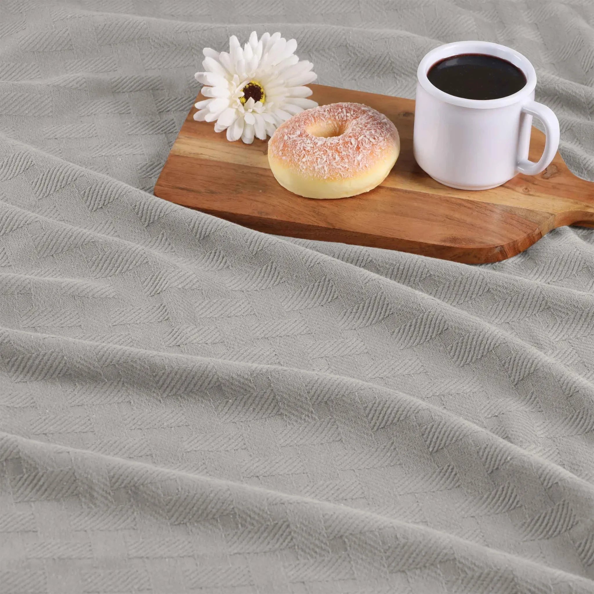 100% Cotton Thermal Blanket – Basketweave All-Season, Lightweight & Breathable - Blanket by Superior Brand