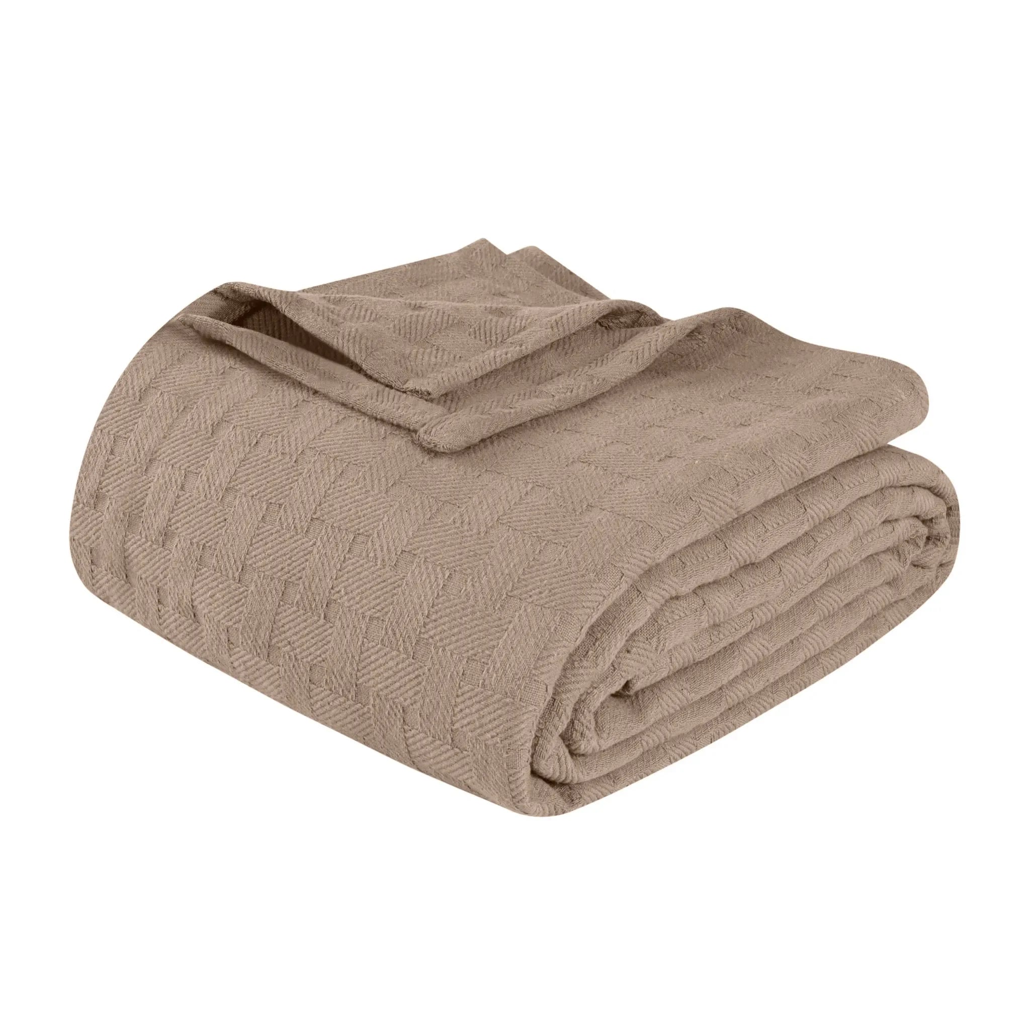 100% Cotton Thermal Blanket – Basketweave All-Season, Lightweight & Breathable - Blanket by Superior Brand