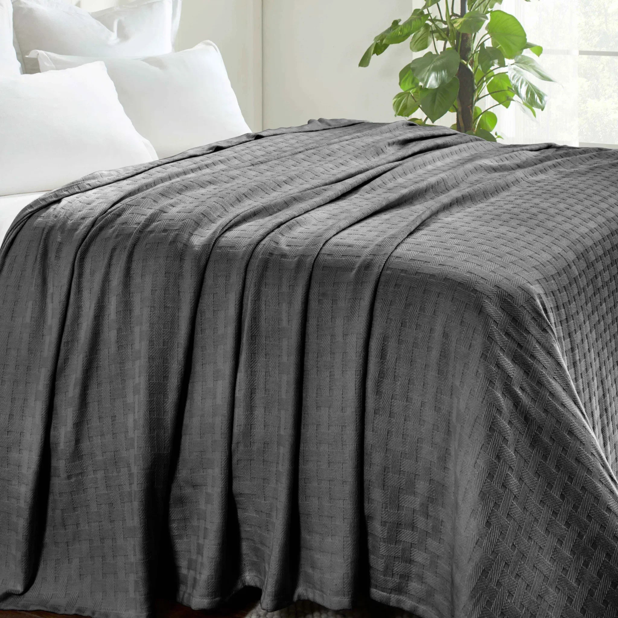 100% Cotton Thermal Blanket – Basketweave All-Season, Lightweight & Breathable - Blanket by Superior Brand