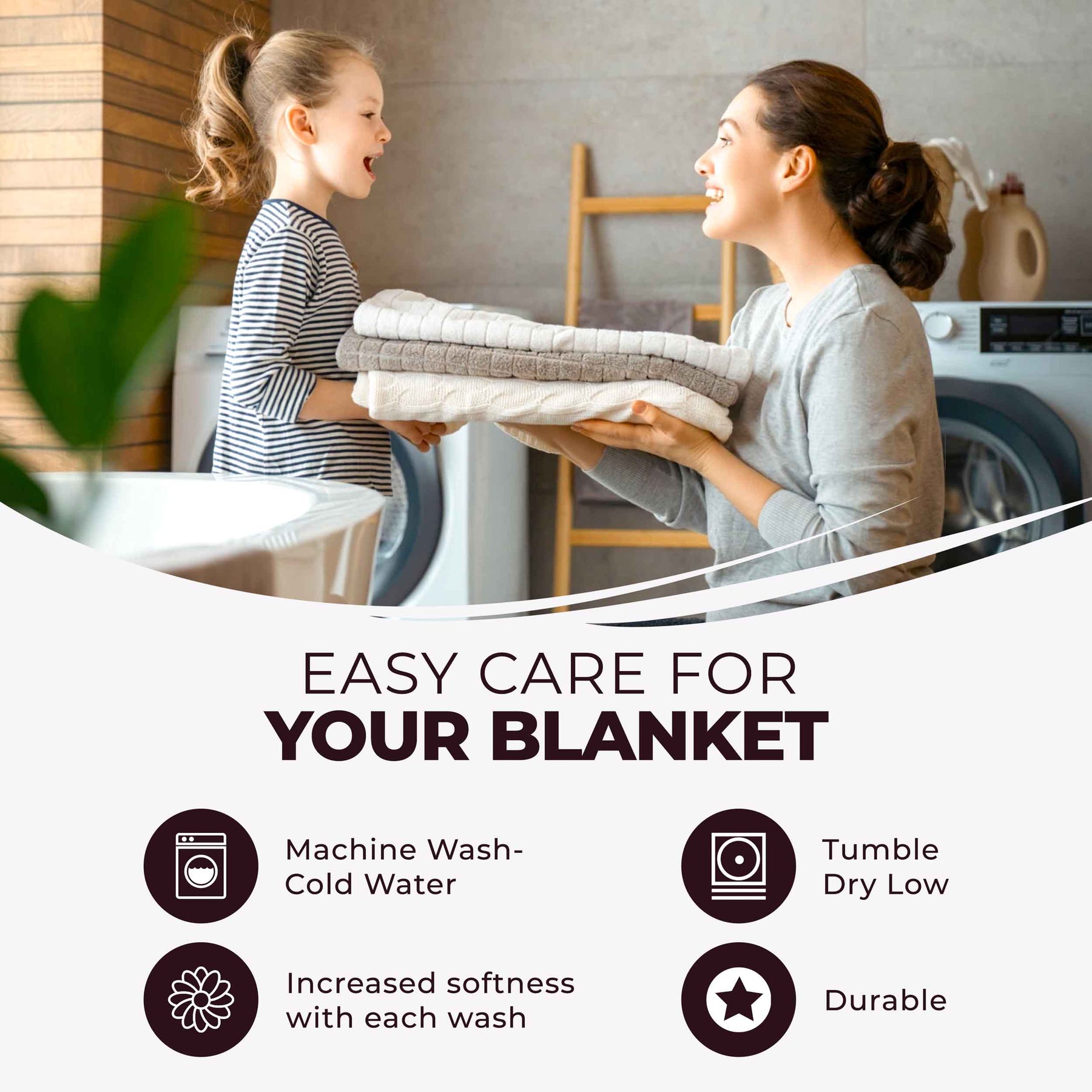 Basketweave All Season Cotton Blanket - Plum