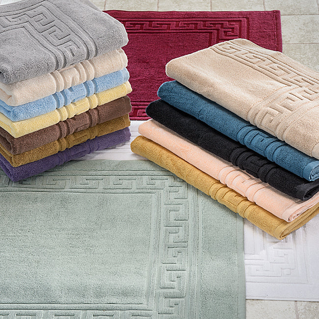 Egyptian Cotton Greek Key Infinity Border Bath Mat Set of 2 - Bath Mats by Superior Brand