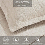 Cotton Bedspread Sets 3-Piece Hibiscus Floral Jacquard Matelassé - Bedspread by Superior Brand