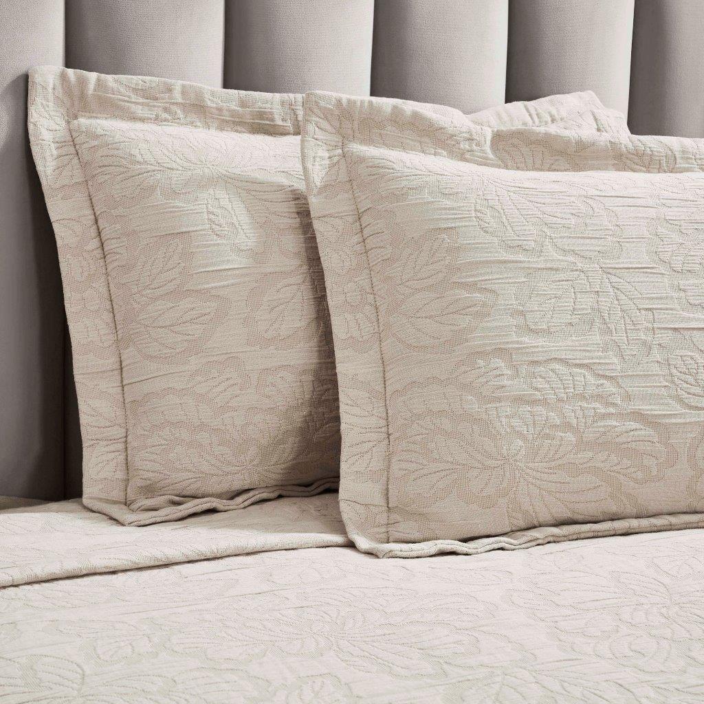 Cotton Bedspread Sets 3-Piece Hibiscus Floral Jacquard Matelassé - Bedspread by Superior Brand