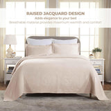 Lightweight Cotton Bedspread Sets 3-Piece Geometric Fret Jacquard Matelassé Scalloped - Bedspread by Superior Brand