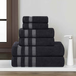 Zero Twist Cotton Ribbed Towel Set 6-Piece - Brea - Towel Set by Superior Brand