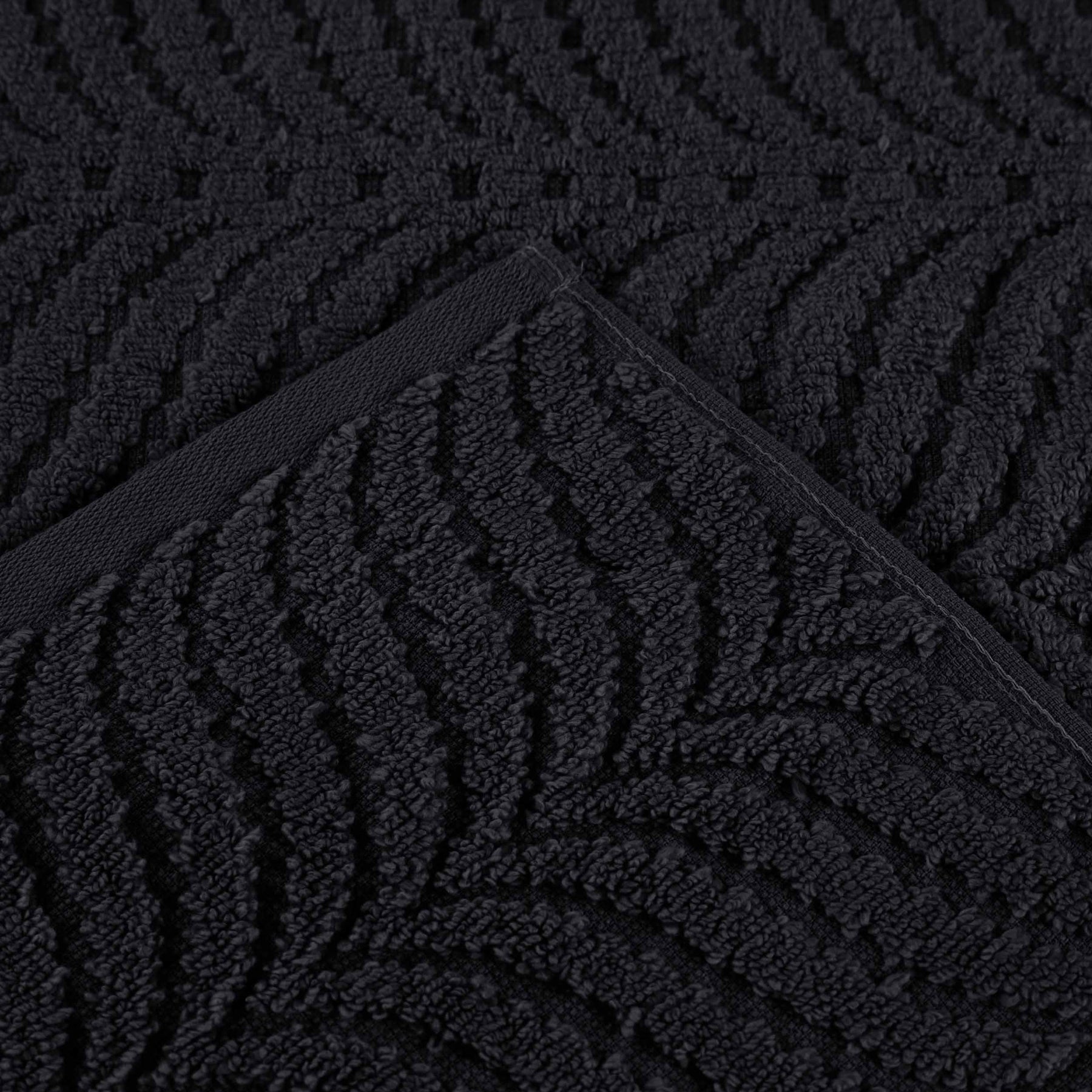 Chevron Zero Twist Cotton Solid and Jacquard Face Towel Set of 12