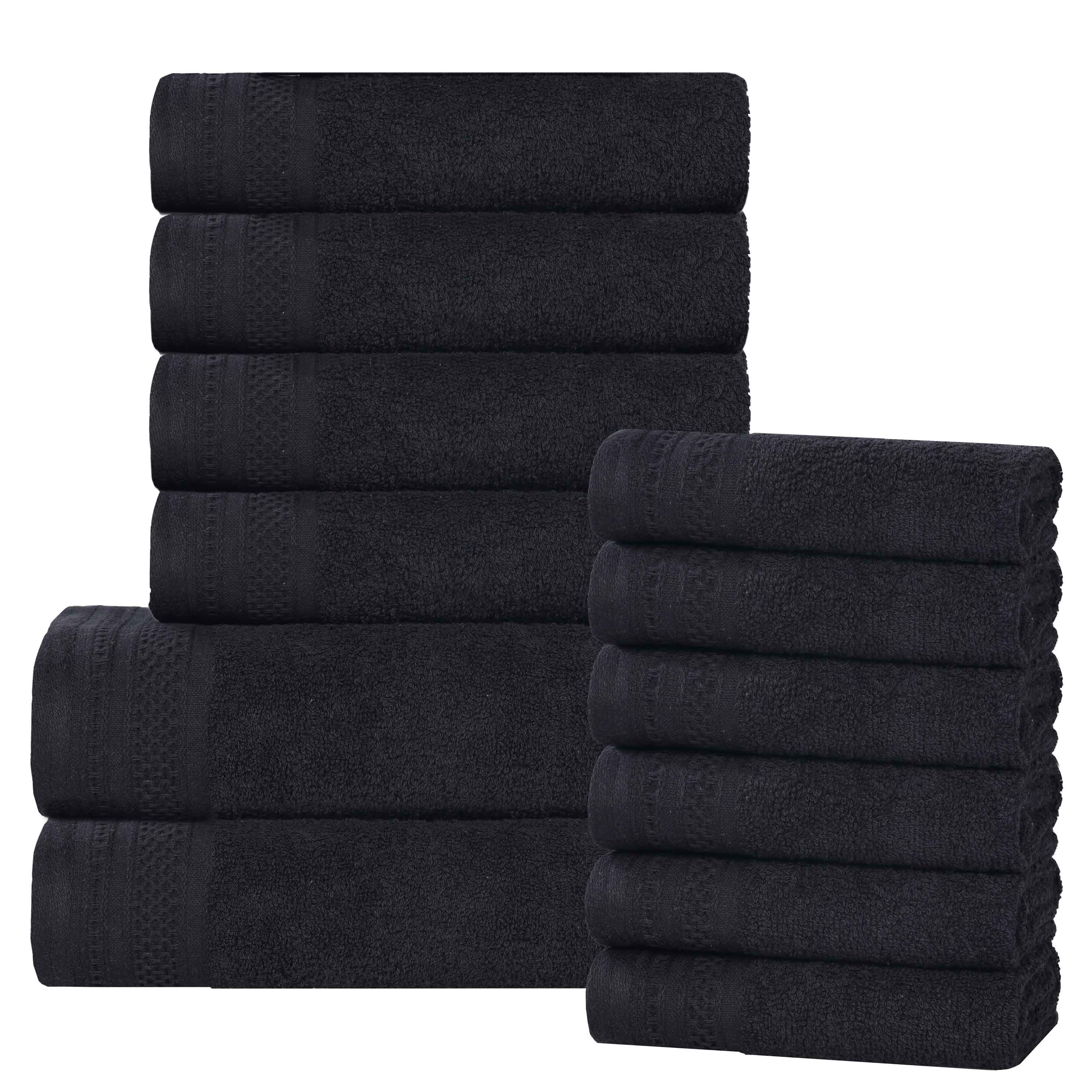 Cotton Waffle Border Towel Set 12-Piece - Honeycomb - Towel Set by Superior Brand