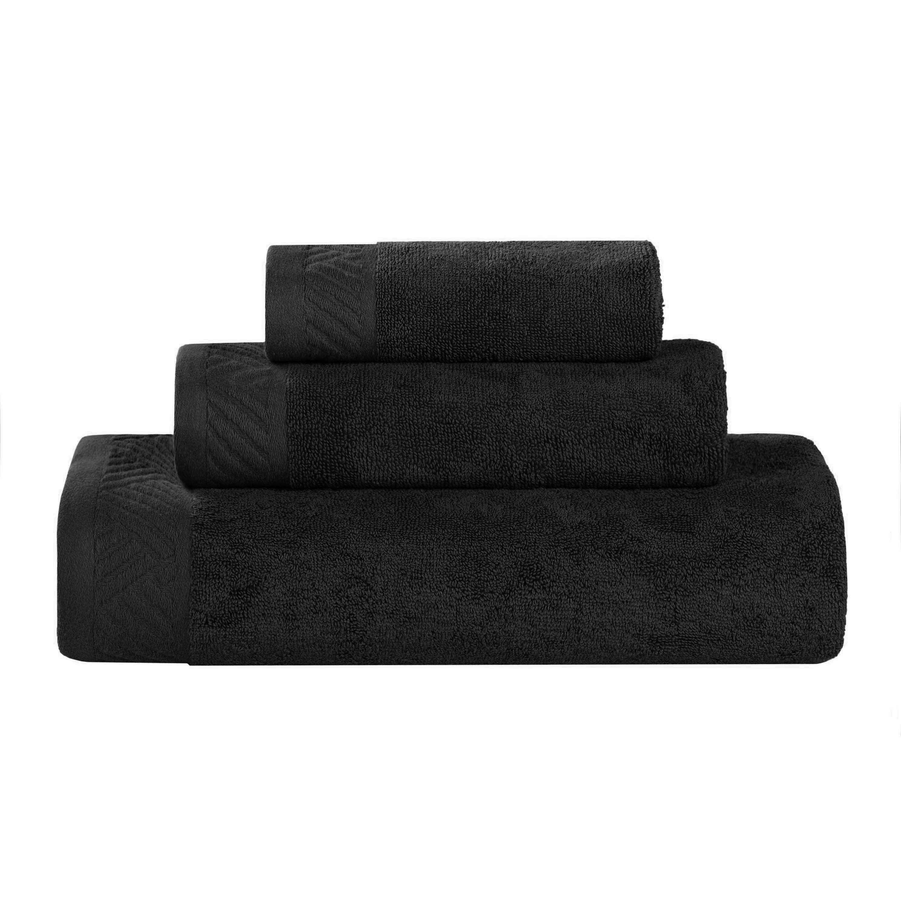 Egyptian Cotton Basketweave Solid Towel Set 3 Piece - Egyptian Cotton Towel Set by Superior Brand