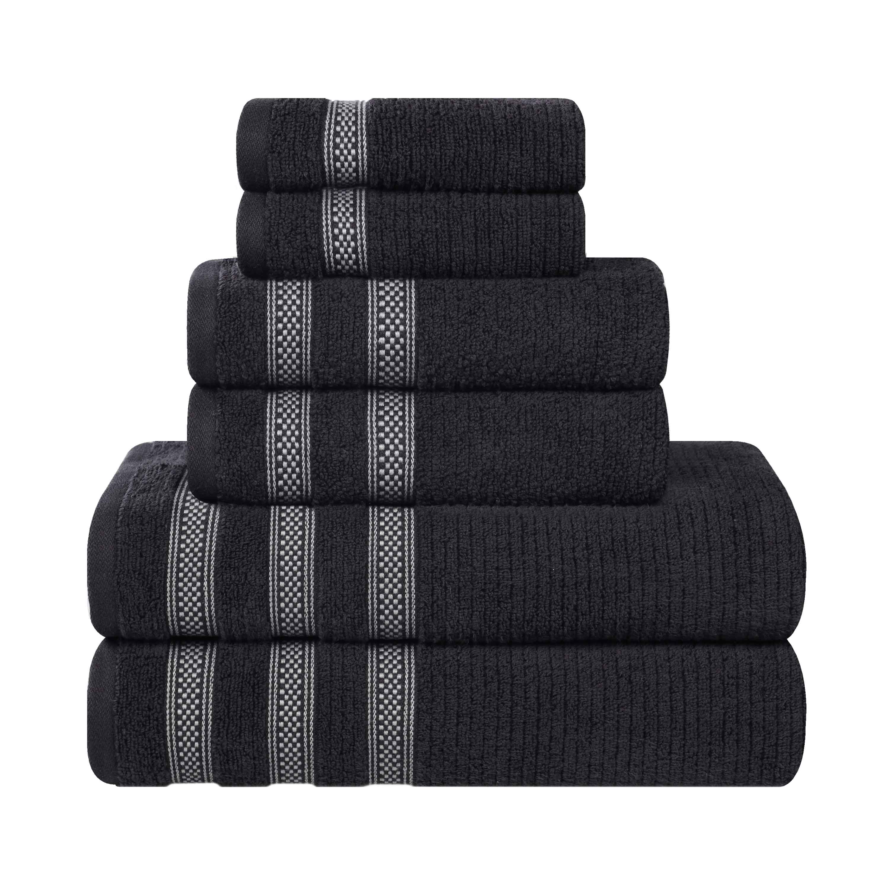Zero Twist Cotton Ribbed Towel Set 6-Piece - Brea - Towel Set by Superior Brand