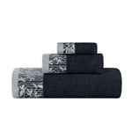 Wisteria Cotton Medium Weight Floral Jacquard Border 3 Piece Towel Set - Towel Set by Superior Brand