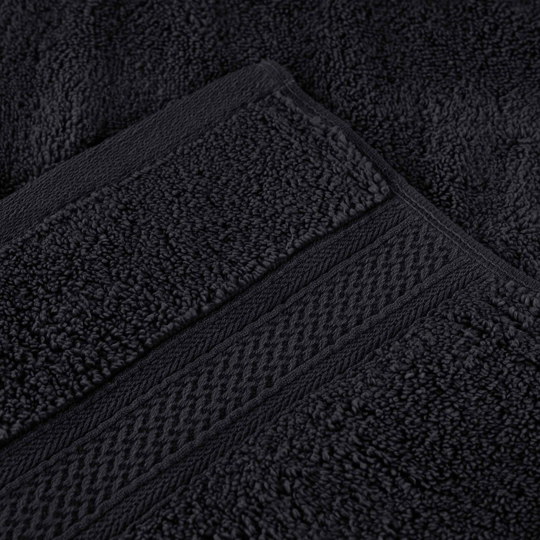 Chevron Zero Twist Cotton Solid and Jacquard Face Towel Set of 12