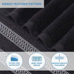 Zero Twist Cotton Ribbed Towel Set 6-Piece - Brea - Towel Set by Superior Brand