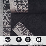Wisteria Cotton Medium Weight Floral Jacquard Border 3 Piece Towel Set - Towel Set by Superior Brand