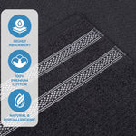 Brea Zero Twist Cotton Ribbed Geometric Border 8 Piece Towel Set - Towel Set by Superior Brand