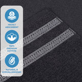 Brea Zero Twist Cotton Ribbed Geometric Border 9 Piece Towel Set - Towel Set by Superior Brand