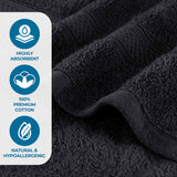 Chevron Zero Twist Solid and Jacquard Cotton 8 Piece Towel Set - Towel Set by Superior Brand