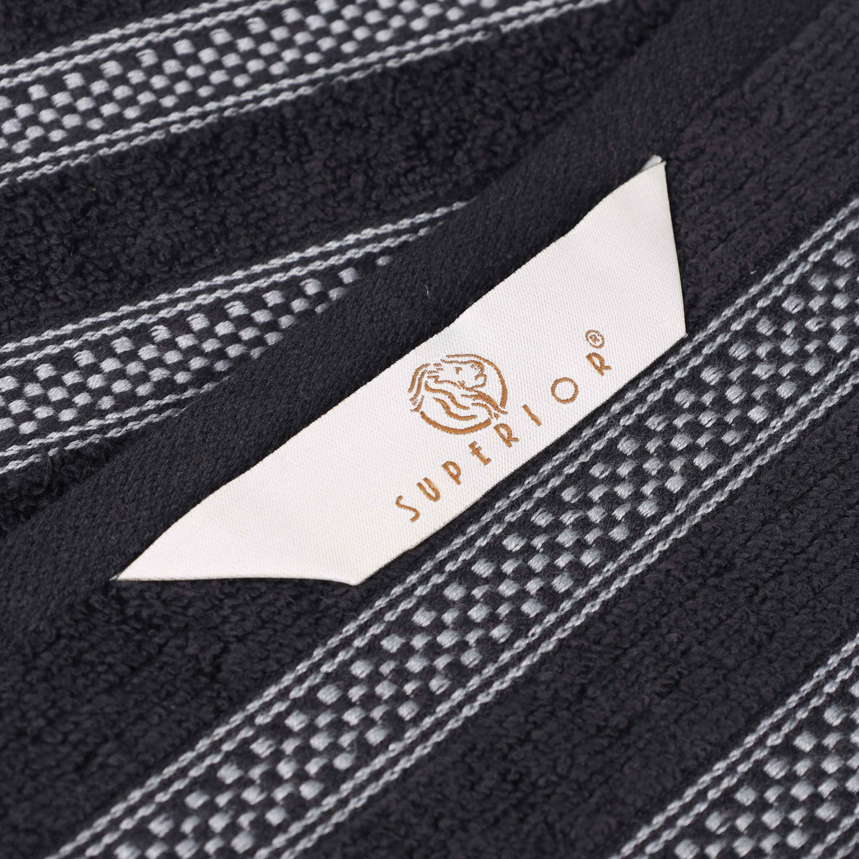 Brea Zero Twist Cotton Ribbed Geometric Border 8 Piece Towel Set - Towel Set by Superior Brand