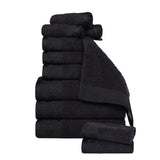 Wisteria Cotton Medium Weight Floral Jacquard Border 12 Piece Towel Set - Towel Set by Superior Brand