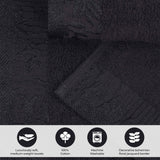 Wisteria Cotton Medium Weight Floral Jacquard Border 3 Piece Towel Set - Towel Set by Superior Brand