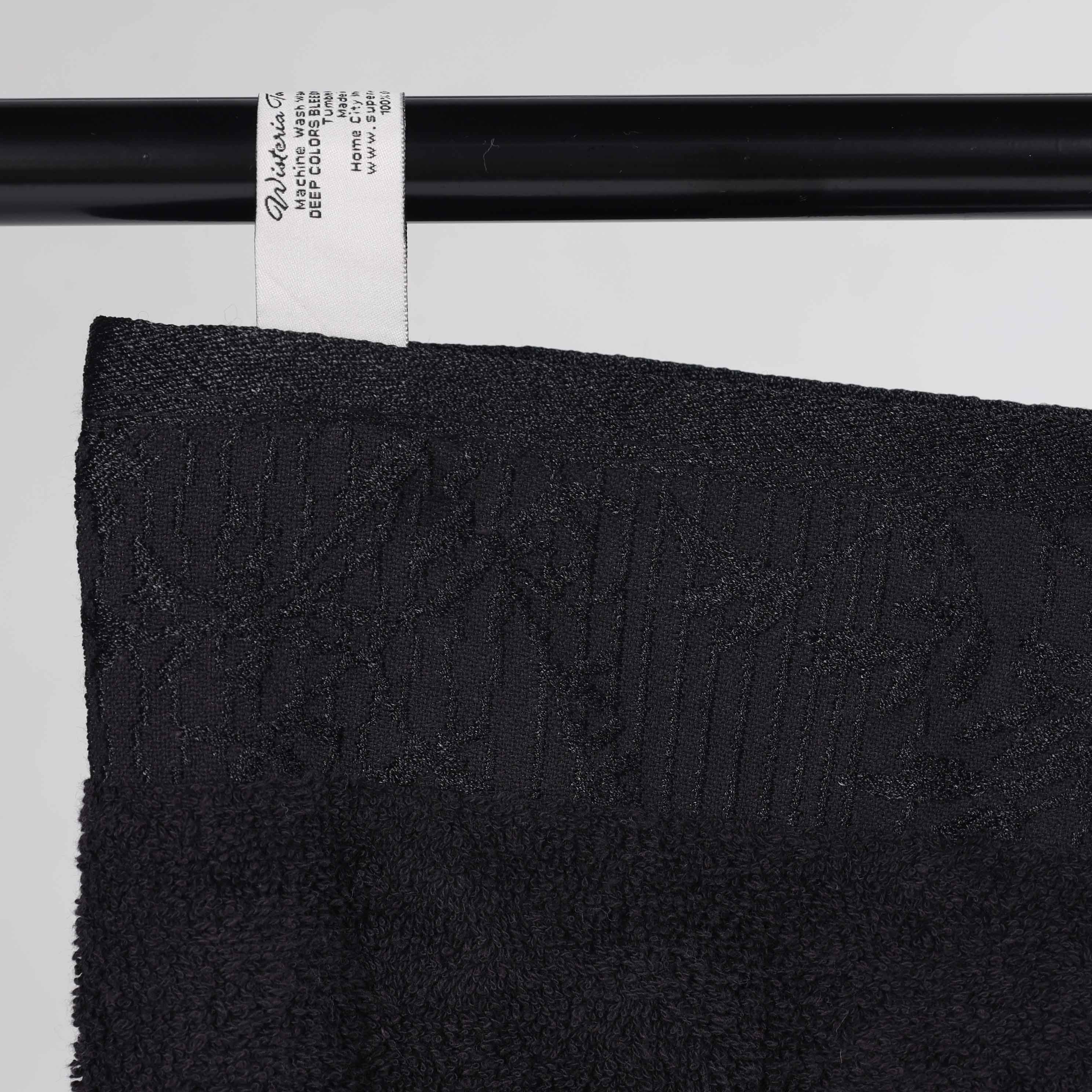 Wisteria Cotton Medium Weight Floral Jacquard Border 3 Piece Towel Set - Towel Set by Superior Brand