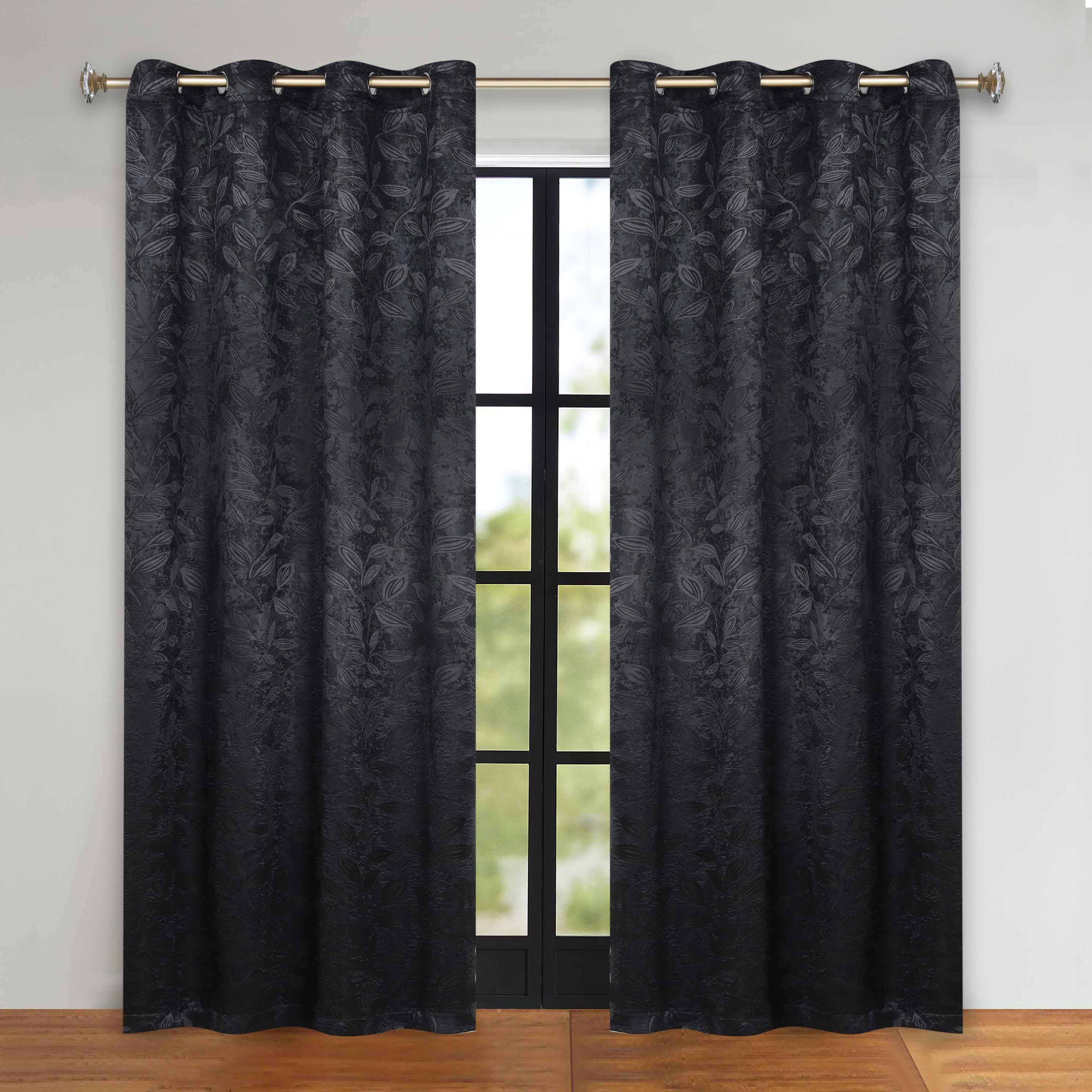 Leaves Room Darkening Grommet Blackout Curtain Panels, Set of 2 - Blackout Curtains by Superior Brand