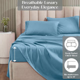 1200 Thread Count Cotton Rich Bed Sheet Set Solid Deep Pocket - Sheet Set by Superior Brand