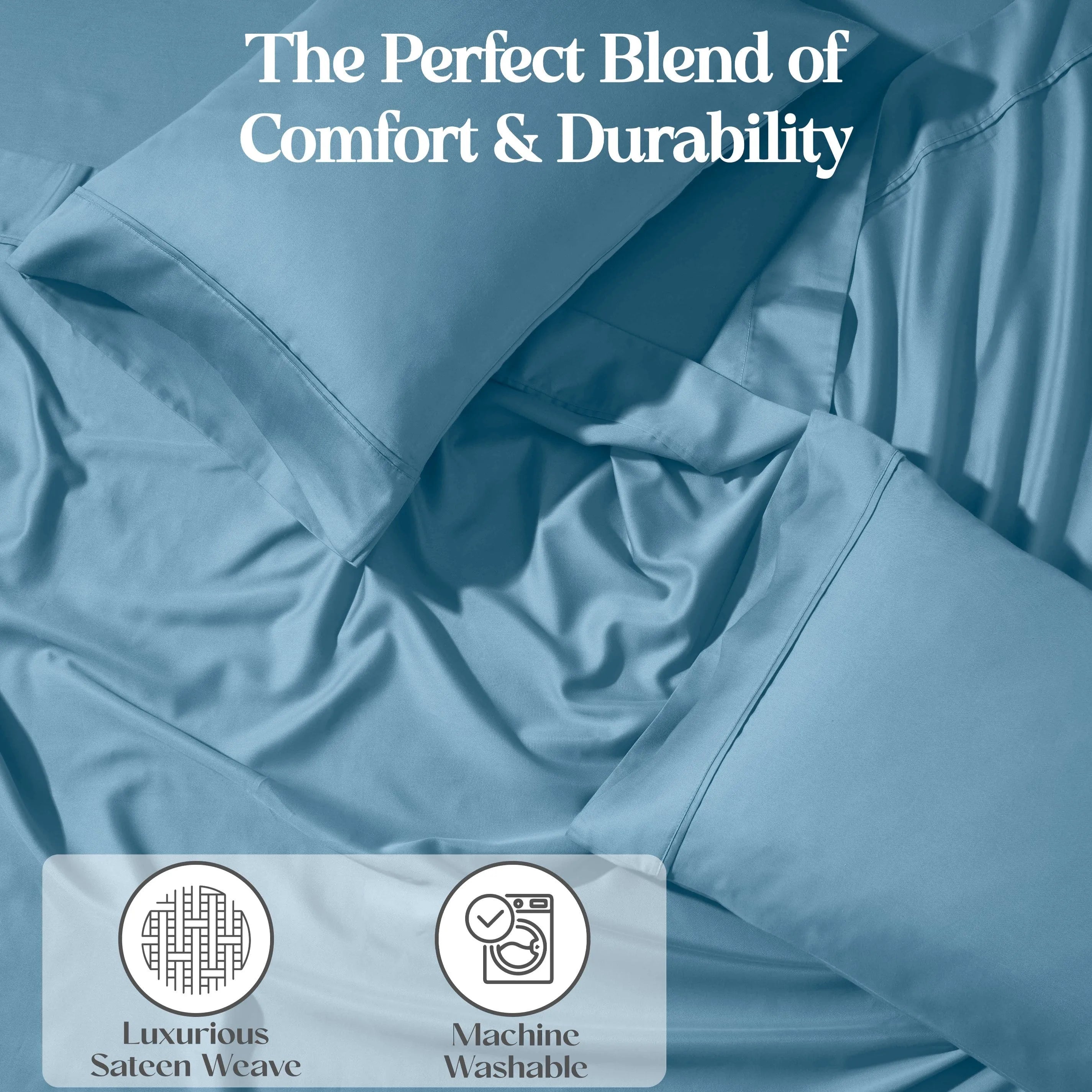 1200 Thread Count Cotton Rich Bed Sheet Set Solid Deep Pocket - Sheet Set by Superior Brand