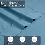 1200 Thread Count Cotton Rich Bed Sheet Set Solid Deep Pocket - Sheet Set by Superior Brand