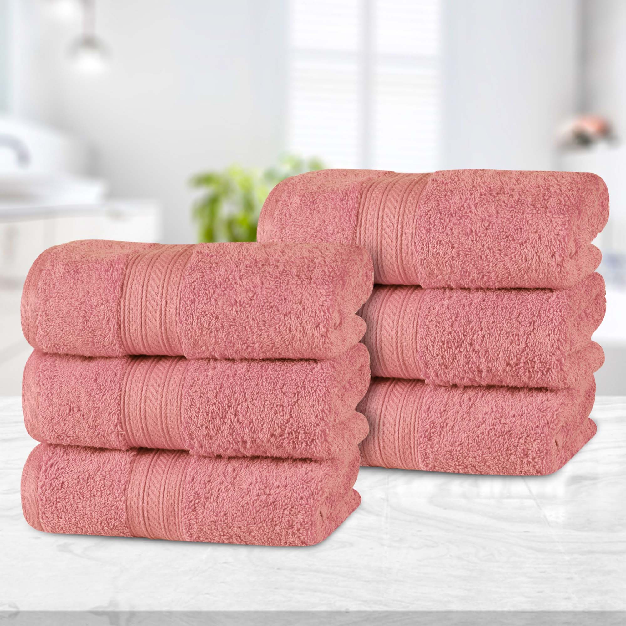 Cotton Terry Hand Towel Set 6-Piece - Atlas - Hand Towel Set by Superior Brand